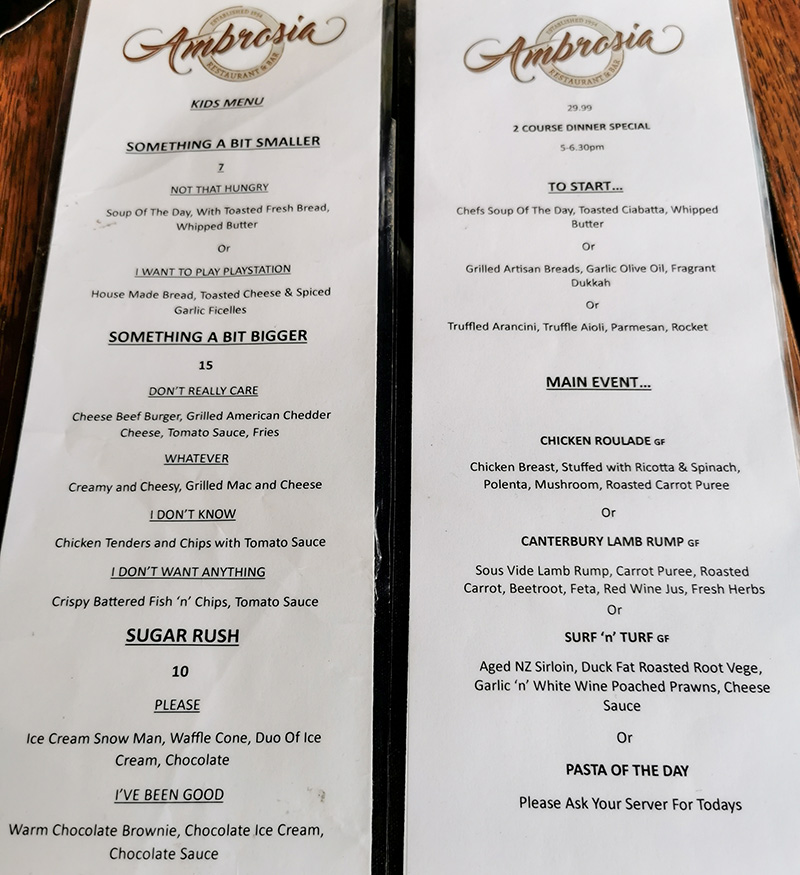 ロトルア　Ambrosia Restaurant and Bar