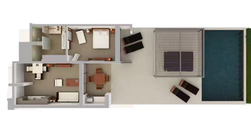 1ベッドルームデラックス ビーチフロント（キッチン、ランドリー付き）